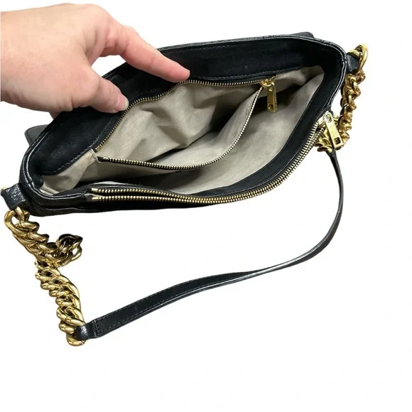 Marc Jacobs Black Quilted Shoulder Bag with Gold Chain